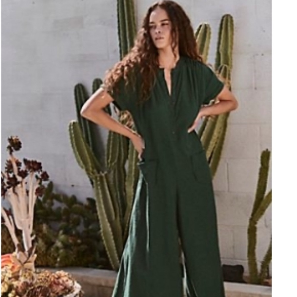 Free People Green Jumpsuit